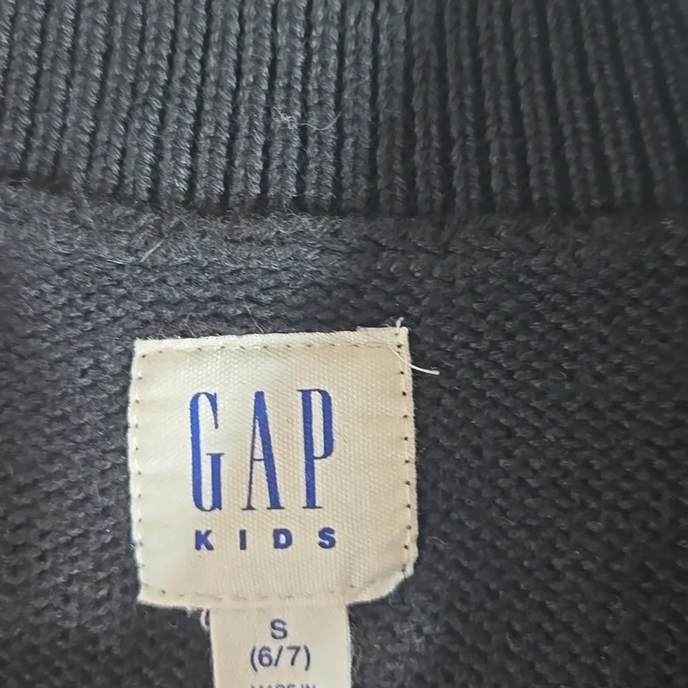 GAP Kids Size Small 6/7 Black  Cable Knit Turtleneck Sweater